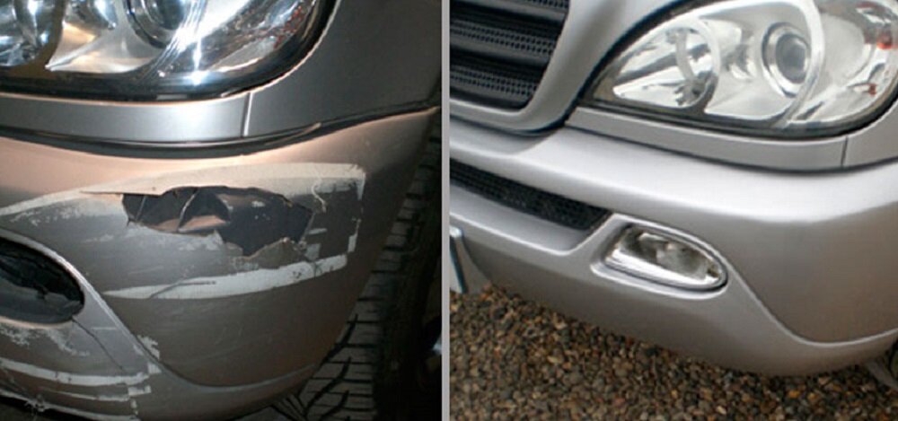 бампер до после